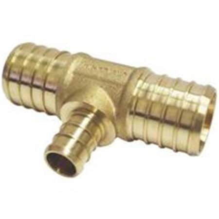 House Fitting Pex Tee 1X1X1/2 Brass APXT1112 HO668846